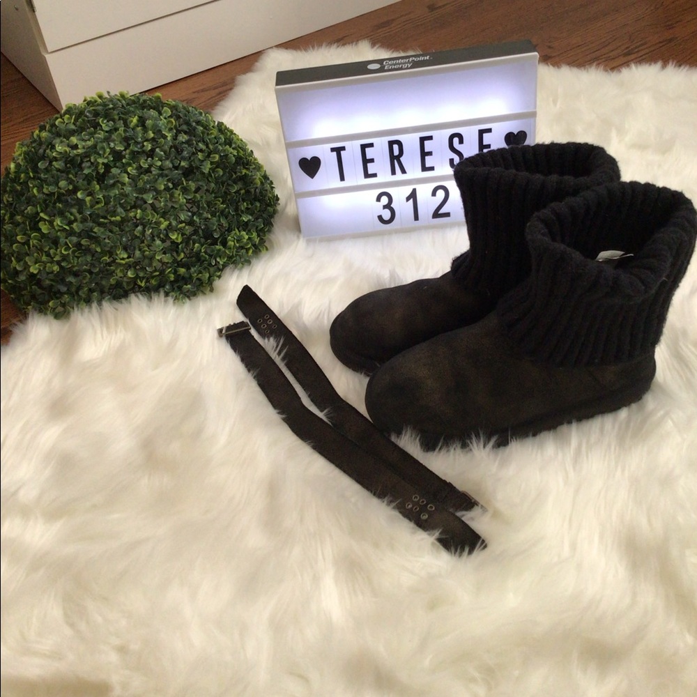 L👀k!!! UGG Cambridge Boot Black Metallic Sz 9